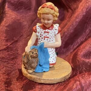 Danbury Mint Vintage Shirley Temple Figurine With Puppy Just Around The Corner